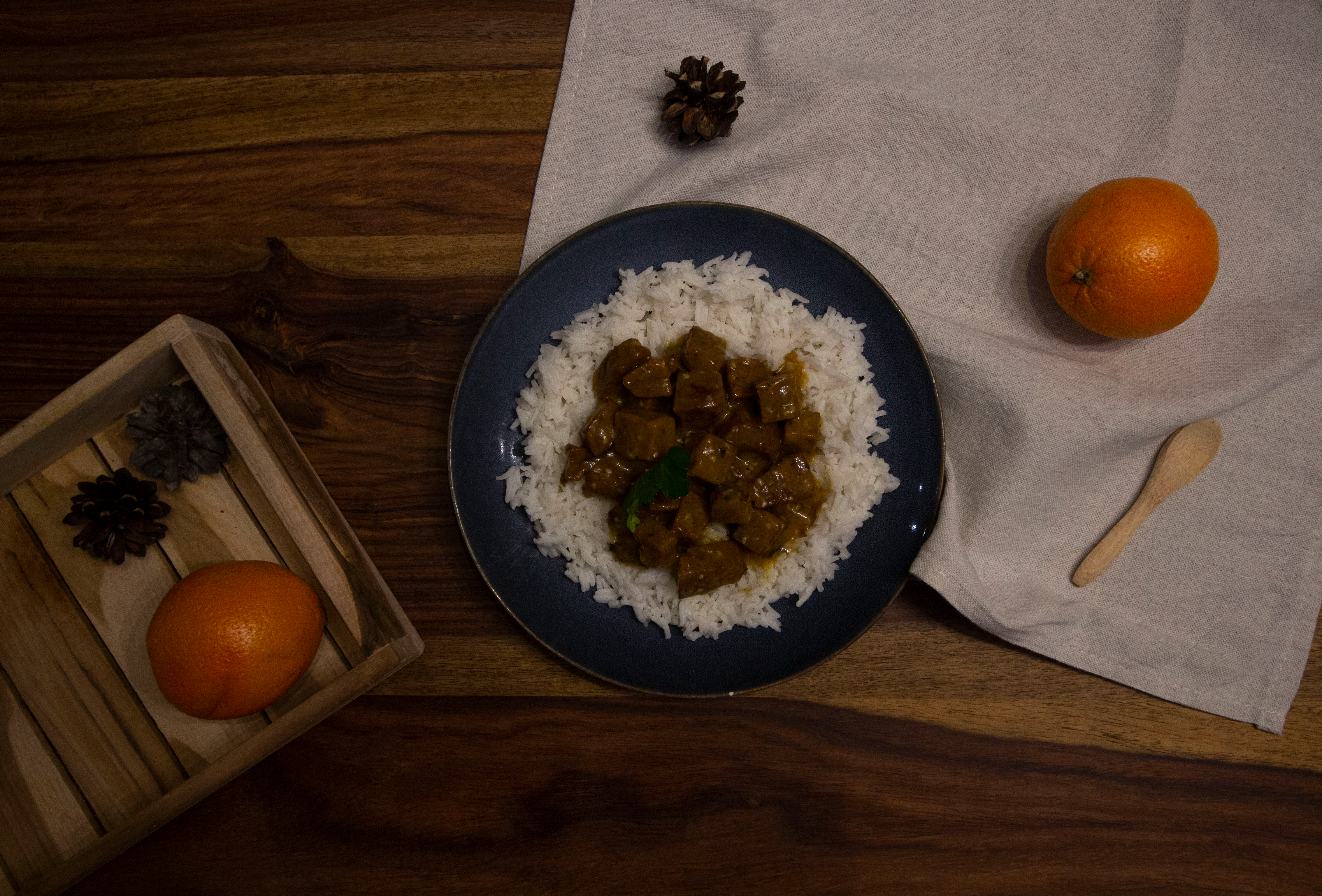 Seitan laqué à l'orange