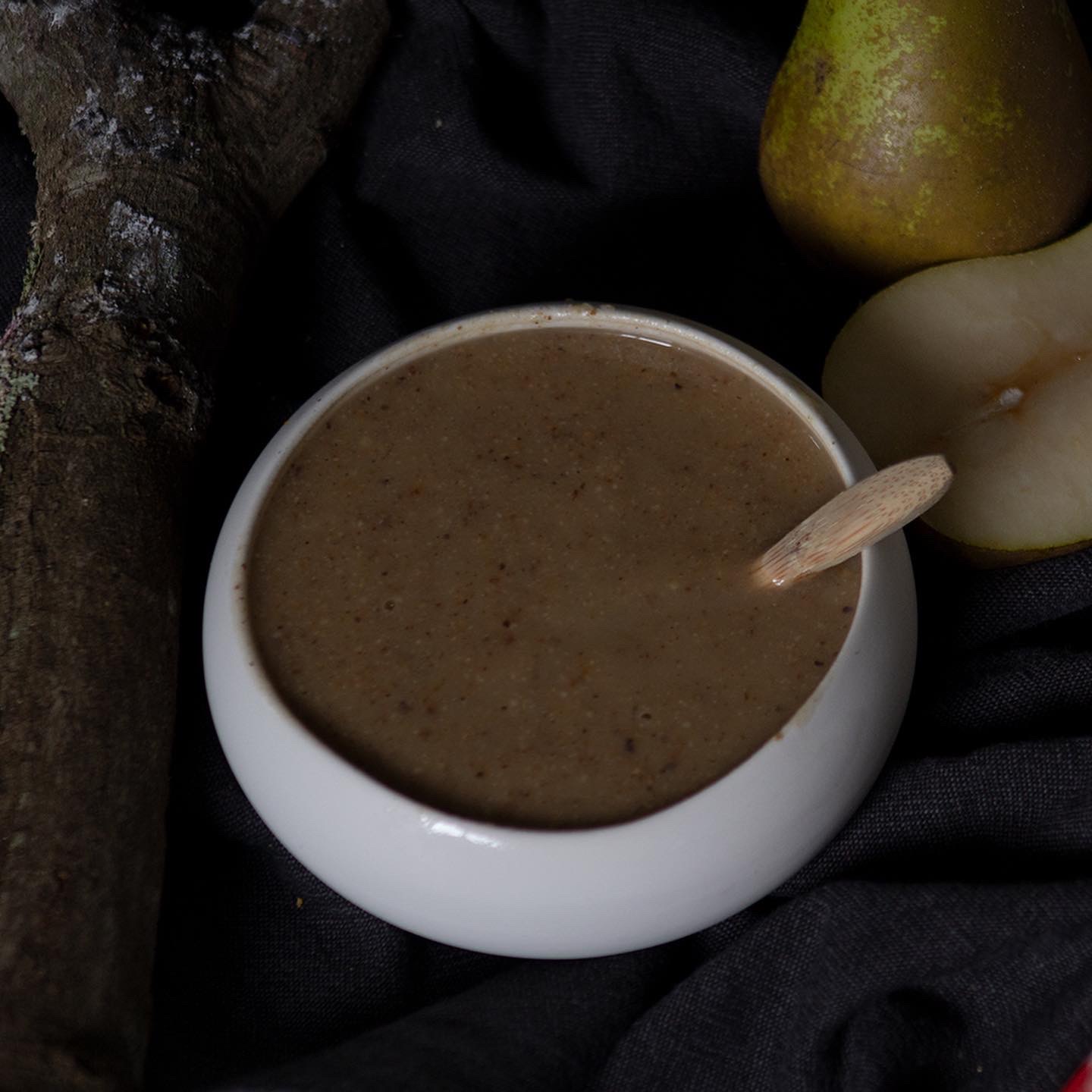 recette diététique de compote sans sucre ajouté poire noisette vanille