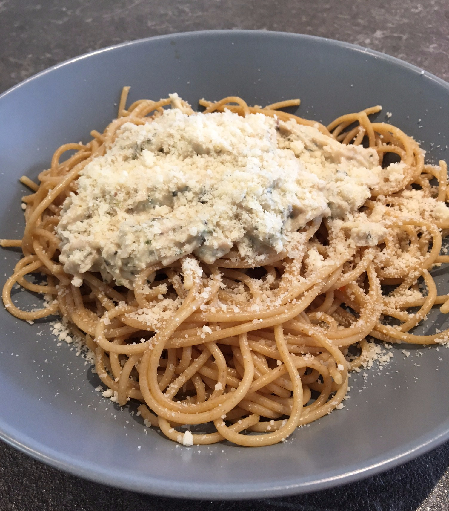 Spaghettis Carbonara version Healthy