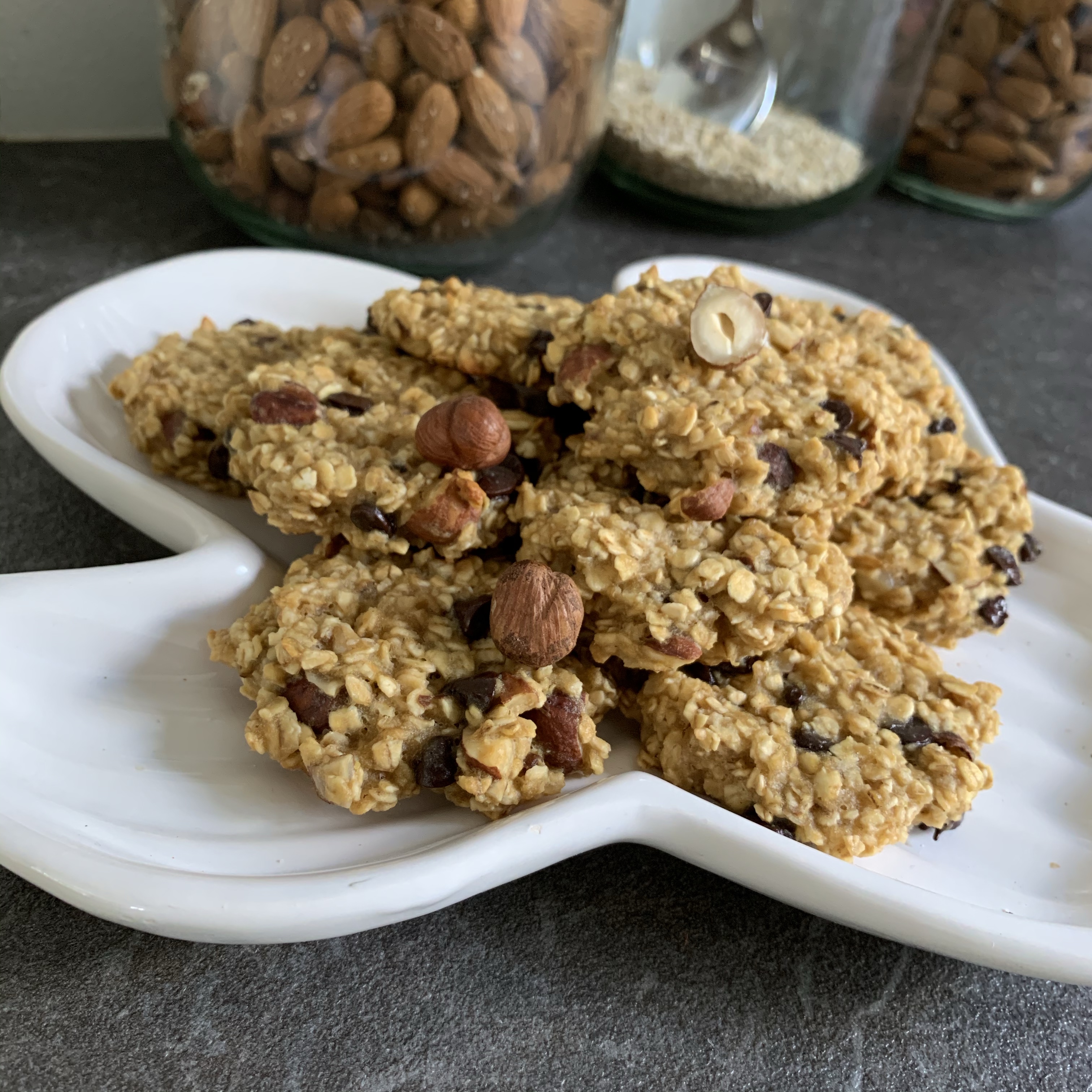 Cookies sans beurre choco noisettes aux flocons d’avoine