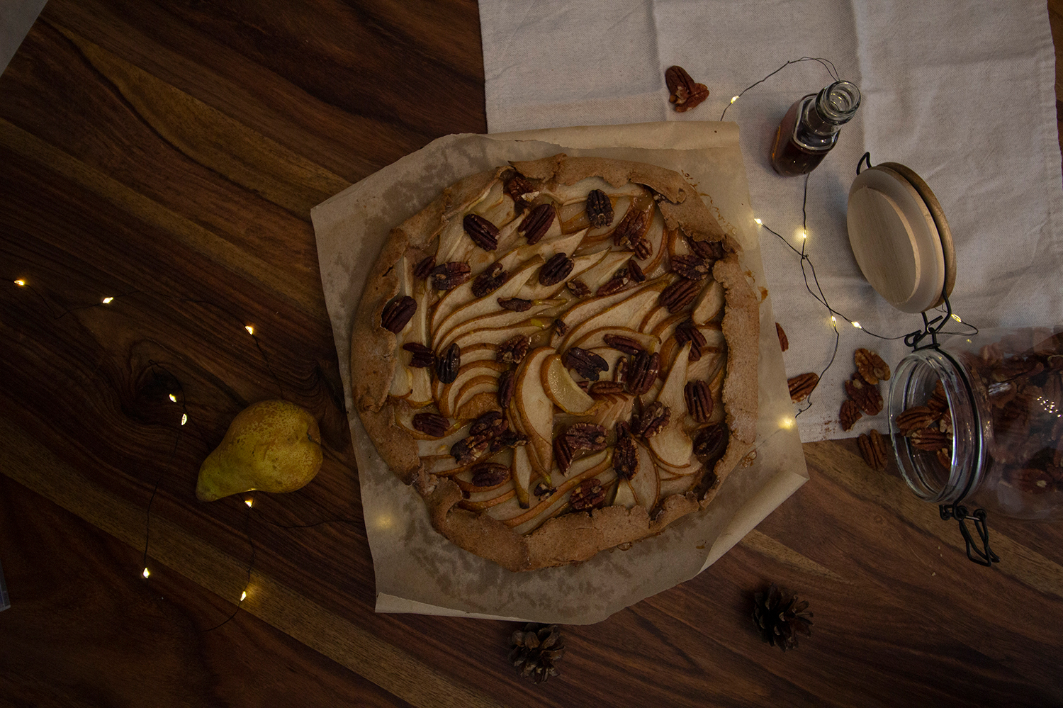 Tarte de noël poire pécan