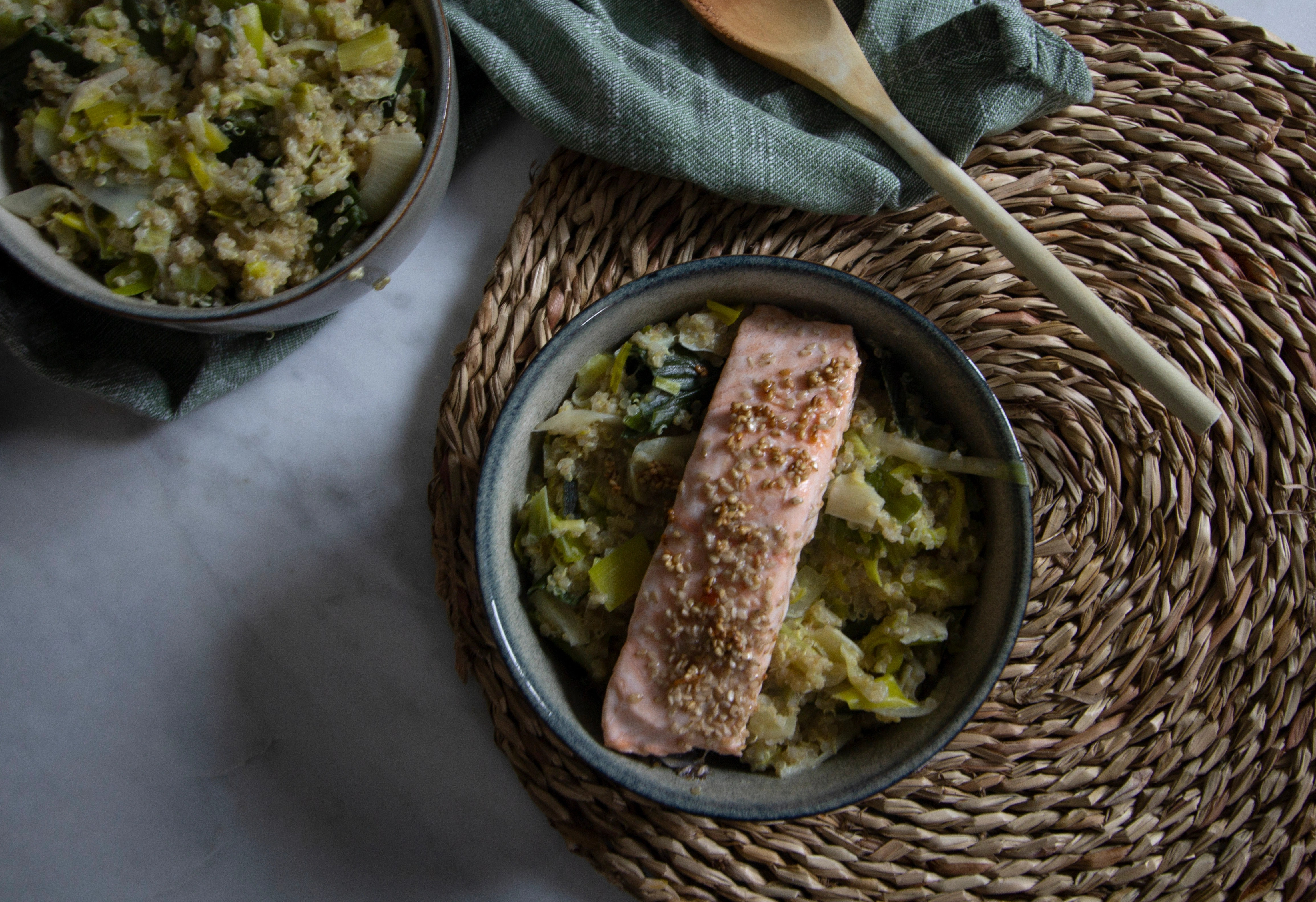 Recette du risotto de quinoa aux poireaux