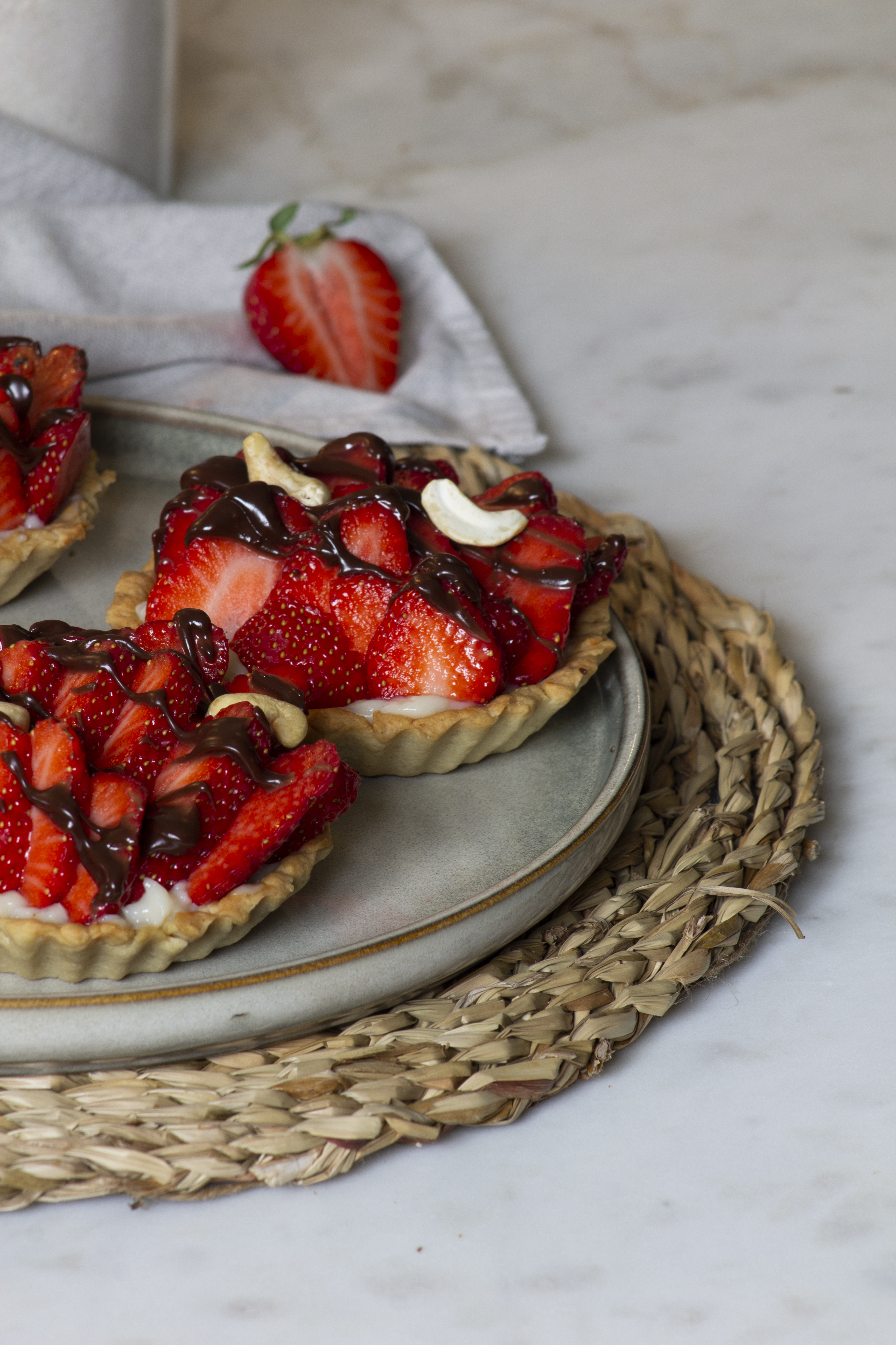 Tarte aux fraises végétale sans oeufs et sans beurre