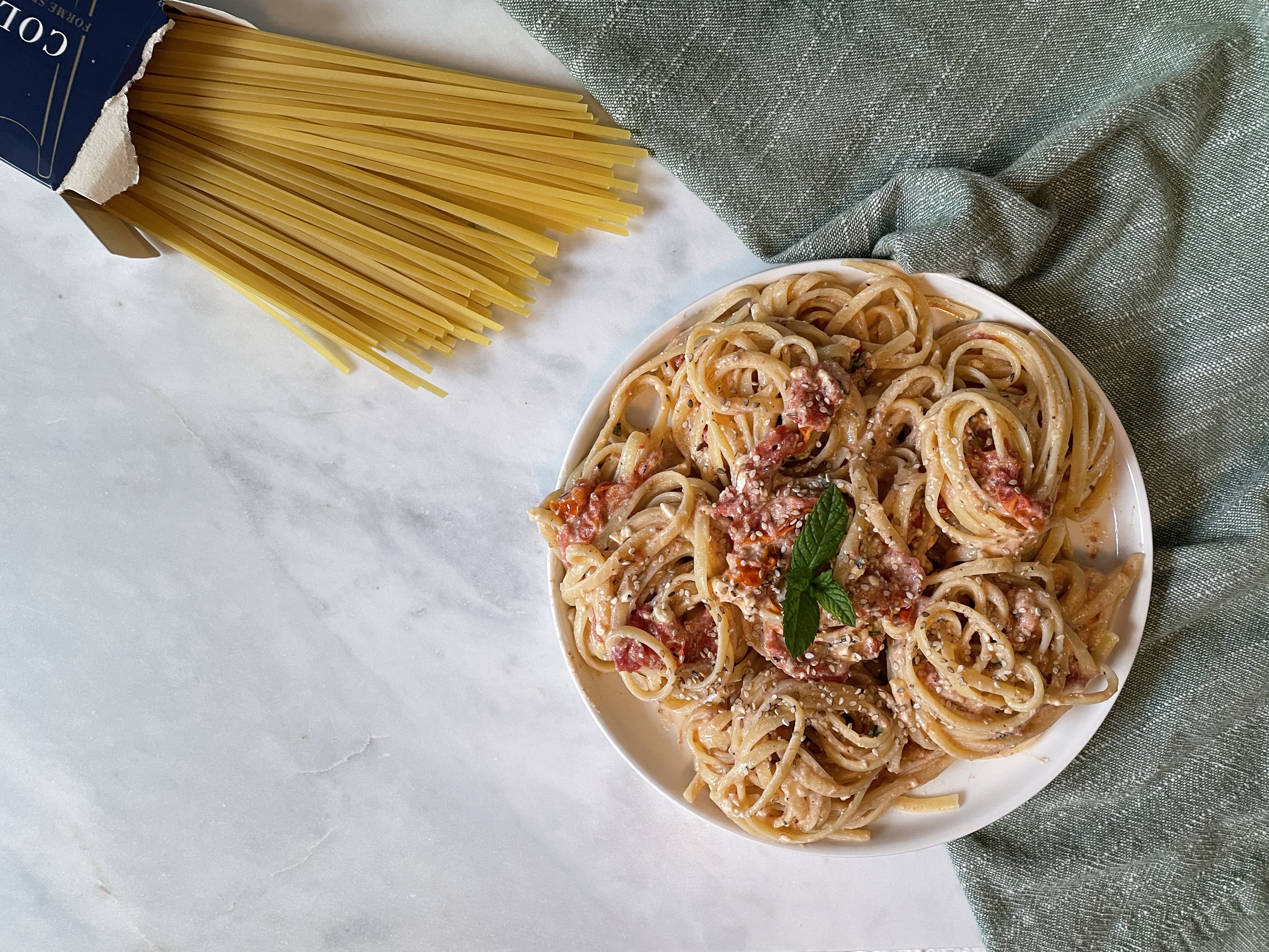 La recette virale sur tiktok re-visitée avec de la menthe et du zaatar